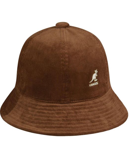 Kangol Brown Cord Casual Bucket Hat for men