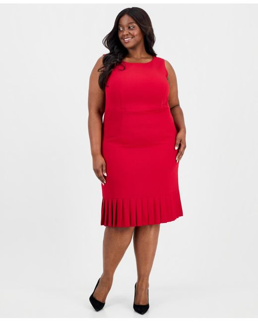 Kasper Plus Size Sleeveless Pleated-hem Sheath Dress in Red | Lyst Kasper Plus Size Sleeveless Pleated-hem Sheath Dress in Red | Lyst