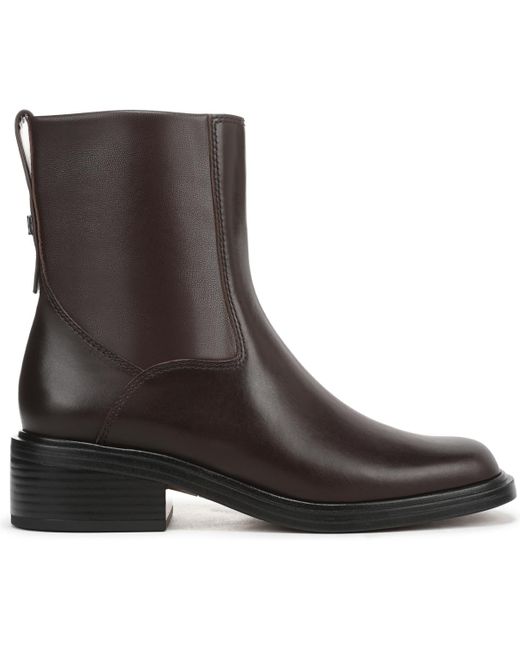 Franco Sarto Brown Gracely Block Heel Zip Short Boots