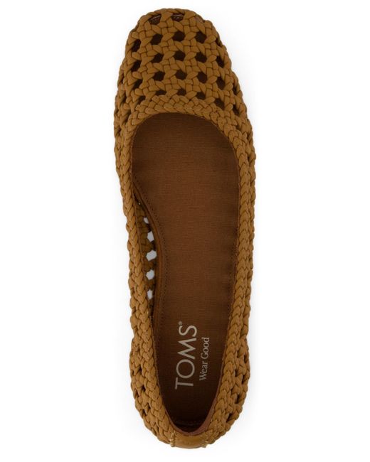 TOMS Brown Briella Slip-on Ballet Flats