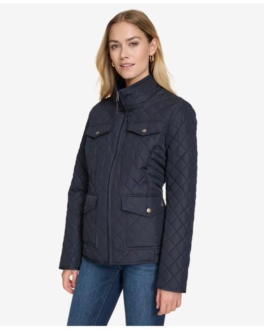 Nautica Blue Solid Quilted Jacket