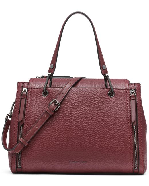 Calvin Klein Purple Garnet Small Satchel Bag