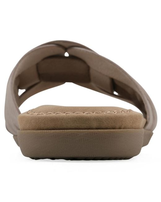 White Mountain Brown Fraley Slide Slip-on Sandals
