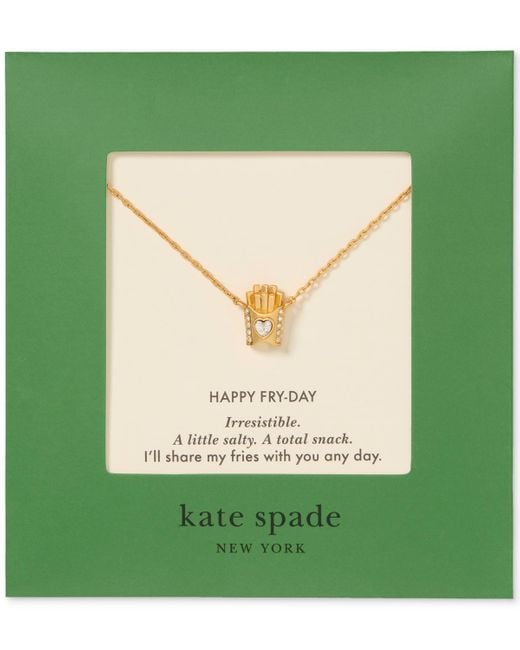 Kate Spade Metallic Cubic Zirconia Happy Fry-day Pendant Necklace