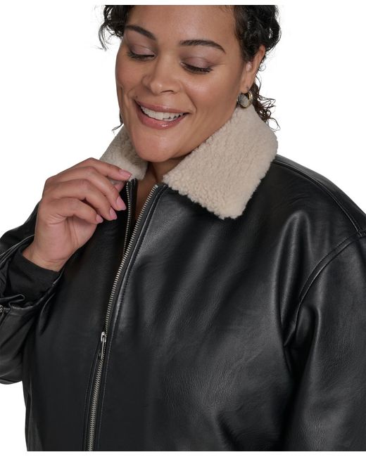 Levi's Black Plus Size Long Sleeves Bomber Jacket