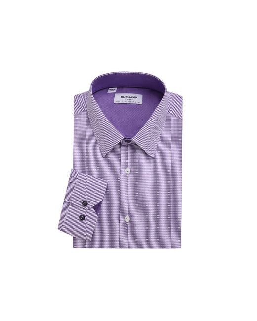 Duchamp Purple Fancy Check Dress Shirt for men
