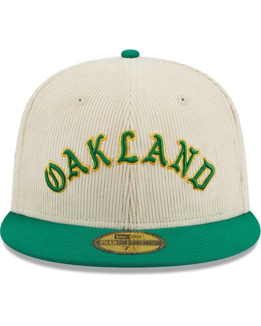 KTZ Green Oakland Athletics Corduroy Classic 59fifty Fitted Hat for men