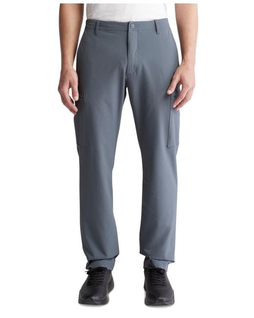 Calvin Klein Blue Athletic Stretch Tech Slim Fit Cargo Pants for men