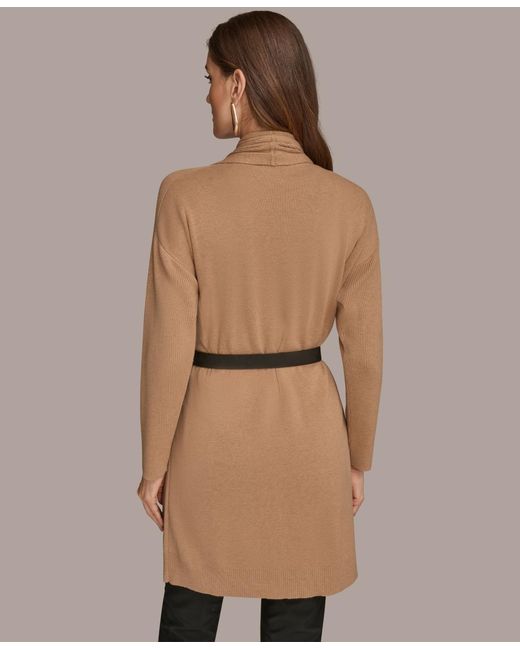 Donna Karan Natural Belted Open-front Cardigan