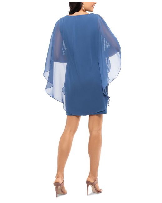 Xscape Petite Chiffon Overlay Sheath 