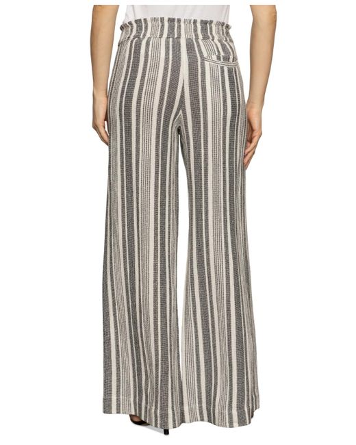 Sanctuary Women's Gray Palm Cotton Wide-leg Pull-on Pants