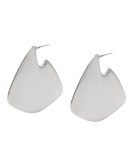 Steve Madden White Geometric Statement Hoop Earrings