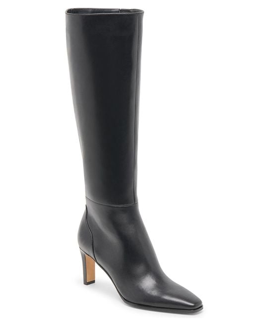 Dolce Vita Black Emmi Wide-calf Pointed-toe Blade-heel Knee-high Tall Dress Boots