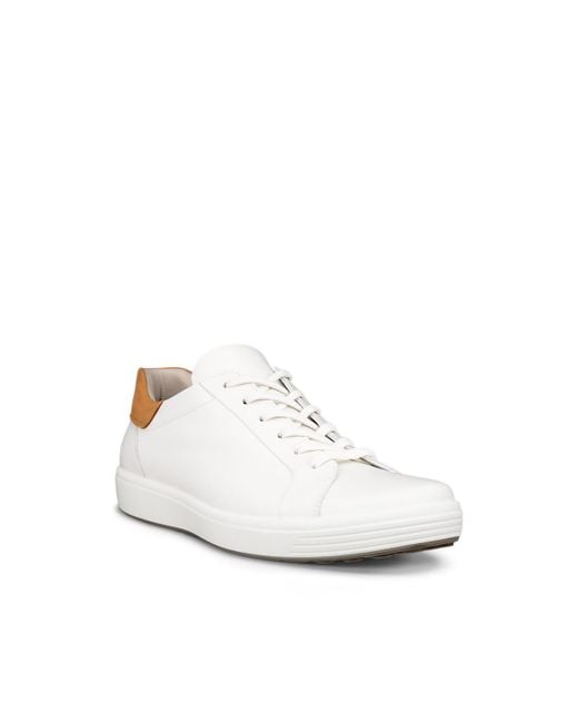 Ecco Men's White Soft Easy Slip Tie Sneakers