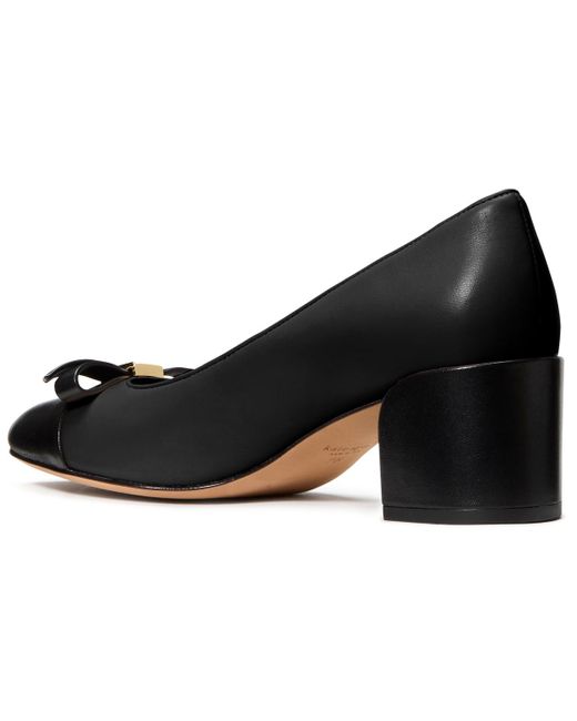 Kate Spade Black Deco Bow Smooth Leather Ballet Pumps