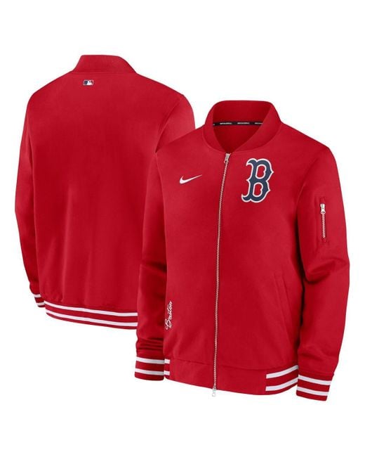 Nike Red Los Angeles Angels Authentic Collection Full-zip Bomber Jacket for men