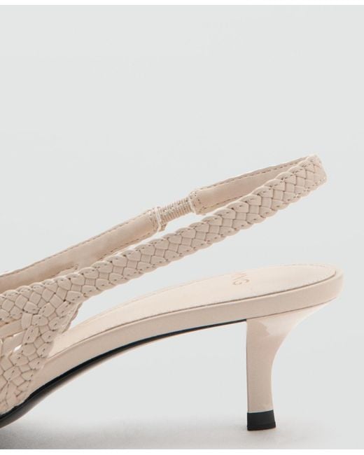 Mango White Braided Pointed Shoes