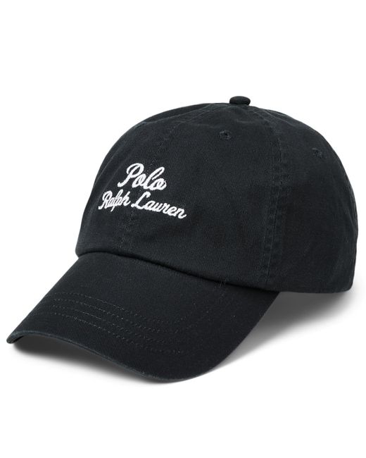 Polo Ralph Lauren Black Embroidered Twill Ball Cap for men