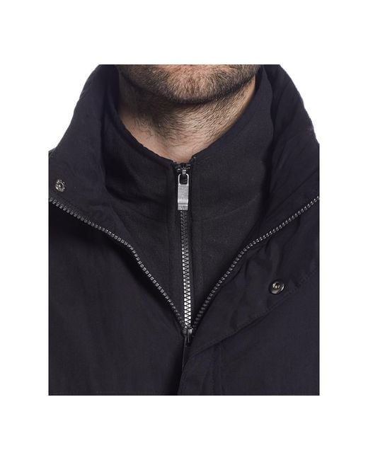 Weatherproof Blue Microfiber Poly Filled Bomber Jacket for men