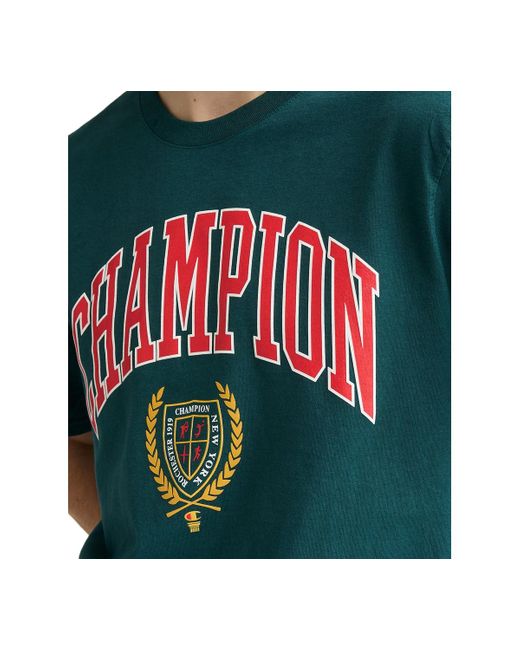 Champion Blue Classic Standard-fit Logo Graphic T-shirt for men