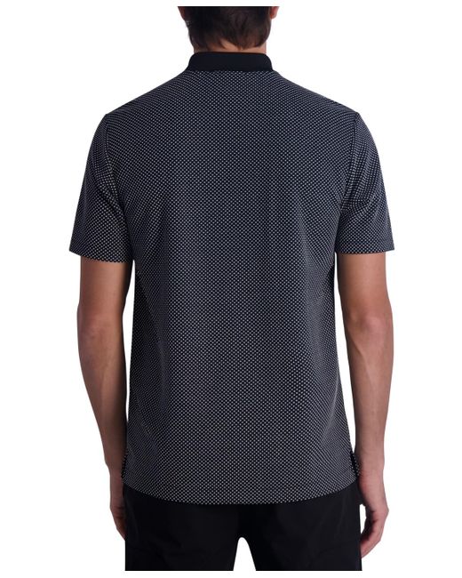Karl Lagerfeld Blue Kar Lagerfeld Paris Zip-front Knit Dot Polo Shirt for men
