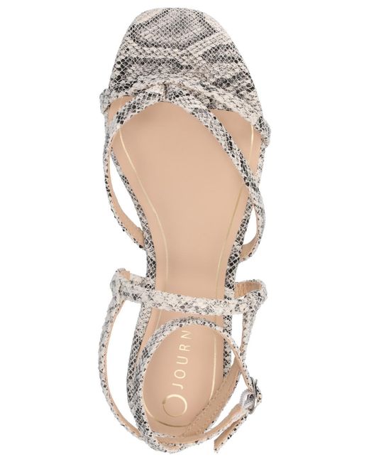 Journee Collection Metallic Serissa Multi Strap Flat Sandals