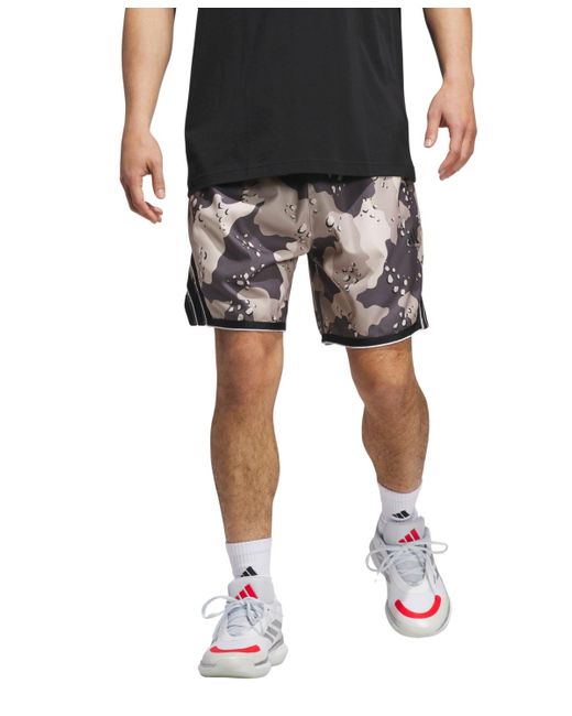 Adidas Black Crazy Lite Allover Printed Basketball Shorts for men