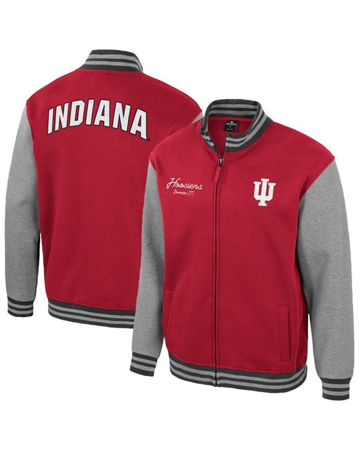 Colosseum Athletics Men's Red Indiana Hoosiers Ambi-turner Full-zip Varsity Jacket