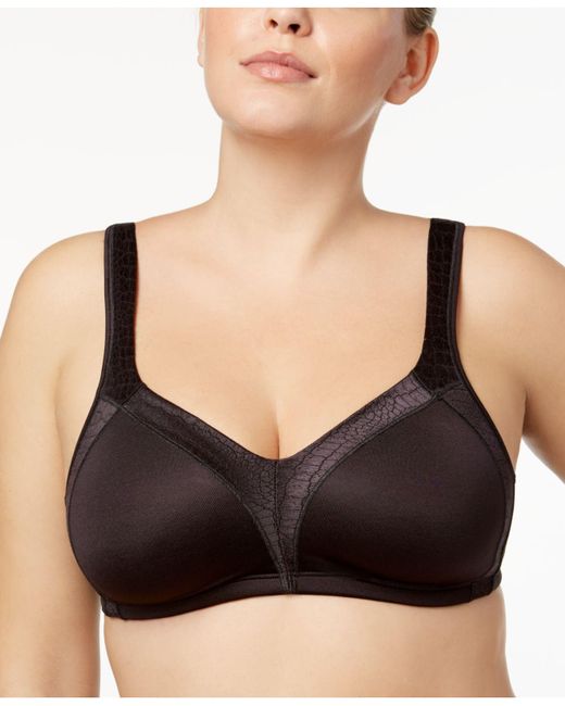 Playtex 18 Hour Extra Back Support Front Close Wireless Bra Use52e With  2-pack Option in Black