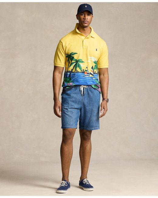 Polo Ralph Lauren Blue Big & Tall Beach-print Cotton Mesh Polo Shirt for men