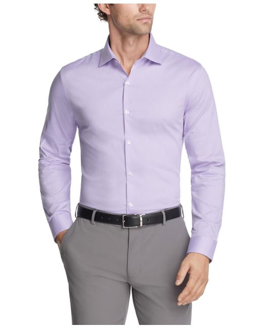 Kenneth Cole Purple Slim-fit Flex Stretch Dress Shirt for men