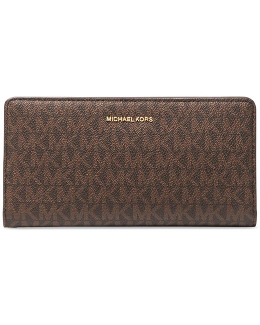 Michael Kors Brown Michael Bryant Large Slim Snap Wallet
