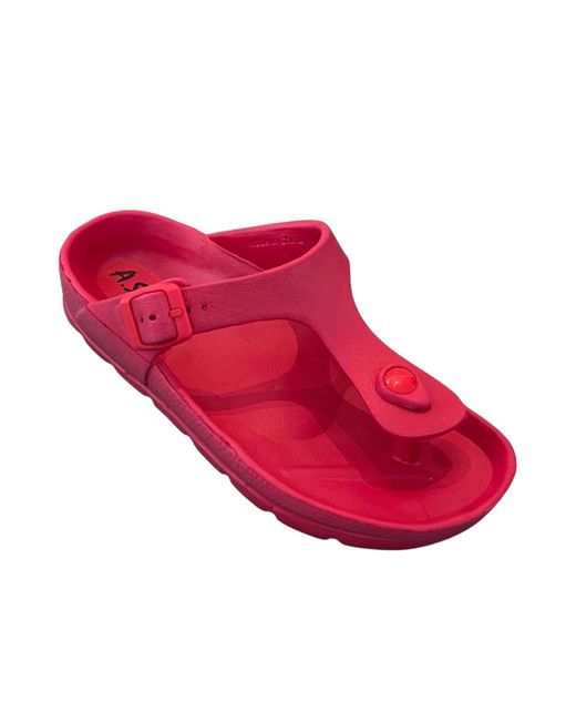 Andrew By Andrew Stevens Red S Comfort Slide Thong Buckle Eva Flat Sandal