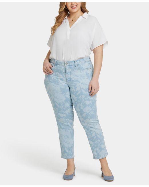 NYDJ Blue Plus Size Marilyn Straight Ankle Jeans