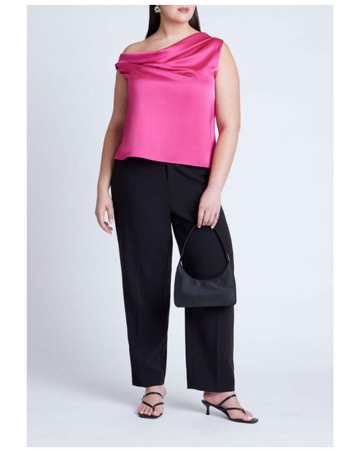 Eloquii Pink Plus Size Twisted Satin Top