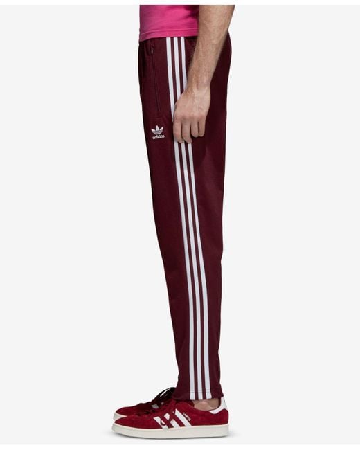 adidas Adicolor Beckenbauer Track Pants in Red for Men | Lyst