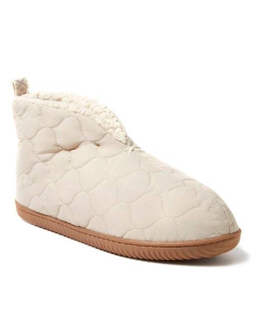 Dearfoams White Warm Up Bootie Slipper for men