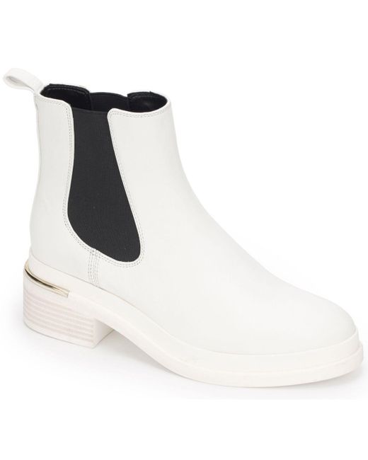Kenneth Cole White Levon 2.0 Welt Chelsea Booties