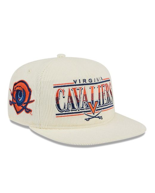 KTZ White Virginia Cavaliers Throwback Golfer Corduroy Snapback Hat for men