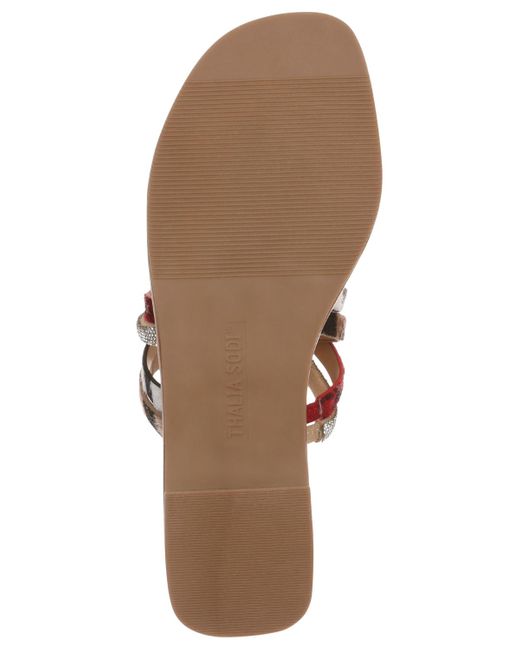 Thalia Sodi Brown Nari Slip-on Flat Sandals