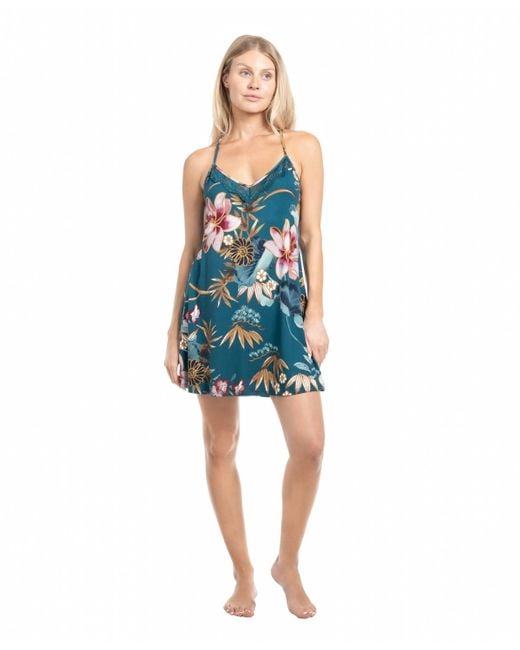 Linea Donatella Blue Scoop Neck Chemise