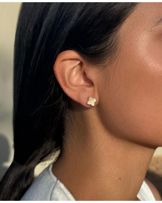 Adornia Metallic Plated Clover Stud Earring Set