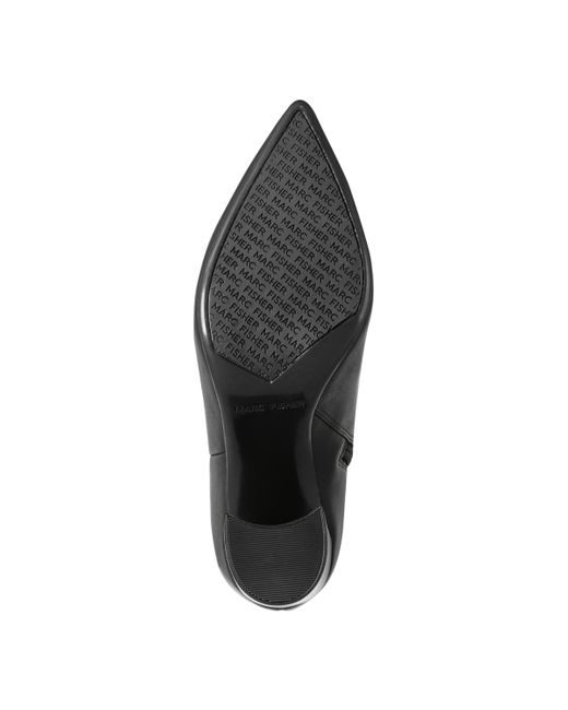 Marc Fisher Black Gaylen Block Heel Pointy Toe Dress Booties