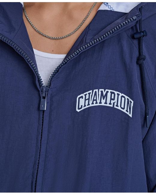 Champion Blue Packable Windbreaker Jacket for men