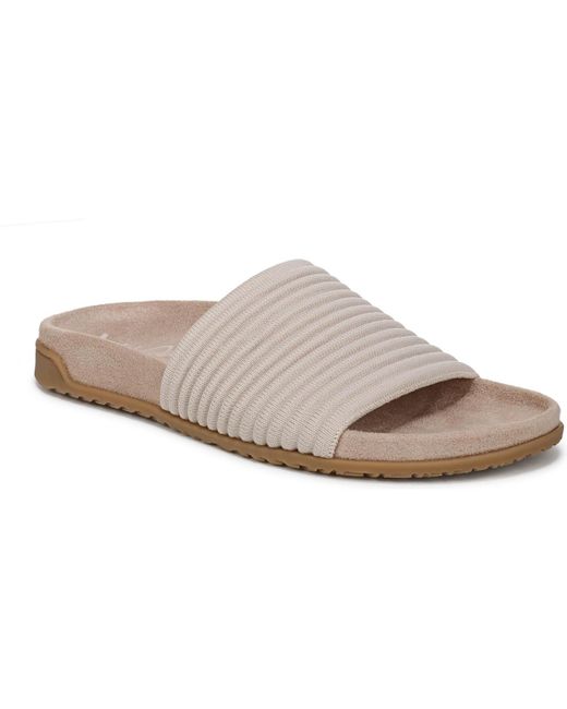 Vionic White Evie Knit Slide Sandals