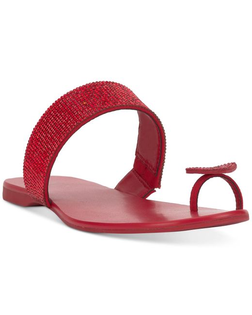 INC International Concepts Red Gavena Flat Sandals
