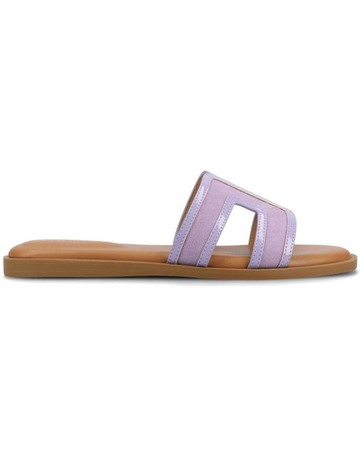 Journee Collection Pink Primah Slide Flat Sandals