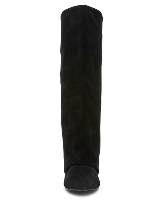 Steve Madden Black Luca Slouchy Kitten Heel Dress Boots Regular Wide Calf