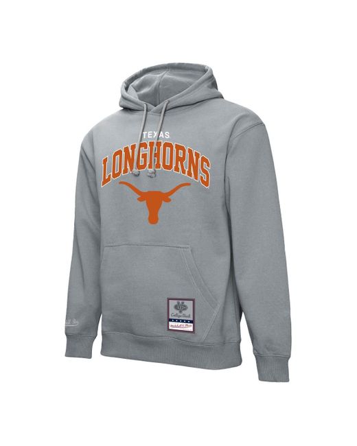 Mitchell & Ness Gray Texas Longhorns Classic Arch Pullover Hoodie for men