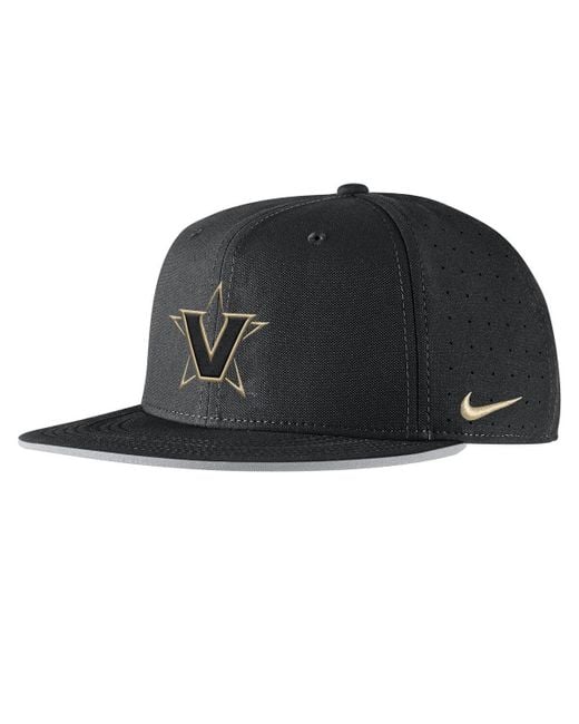 Nike Black Vanderbilt Commodores On-field True Performance Baseball Fitted Hat for men